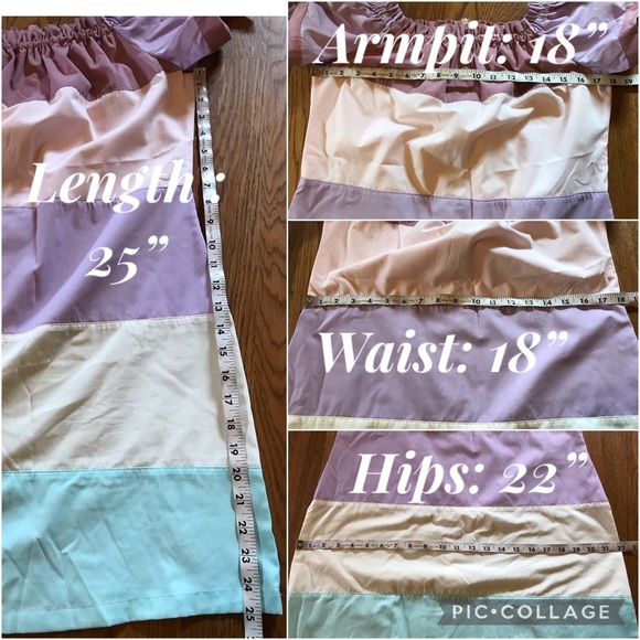 Off shoulders color block mini dress size M - Picture 9 of 9